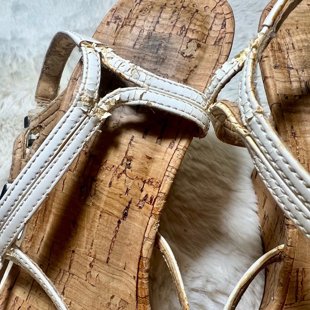 Michael Kors White Wedge Sandals - Picture 6 of 7